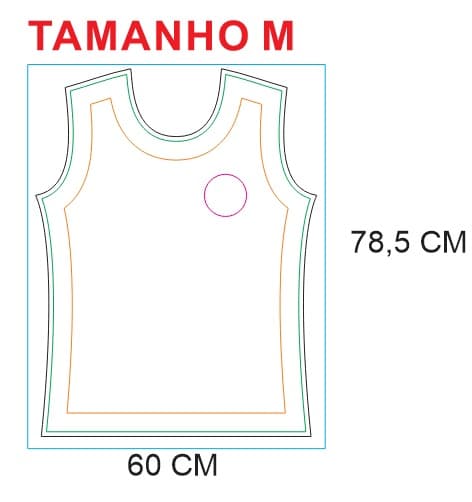 Medidas da camiseta tamanho M